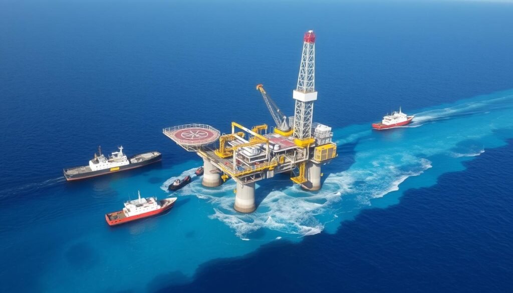 Platform pengeboran gas alam di Zona Ekonomi Eksklusif Siprus di Mediterania Timur