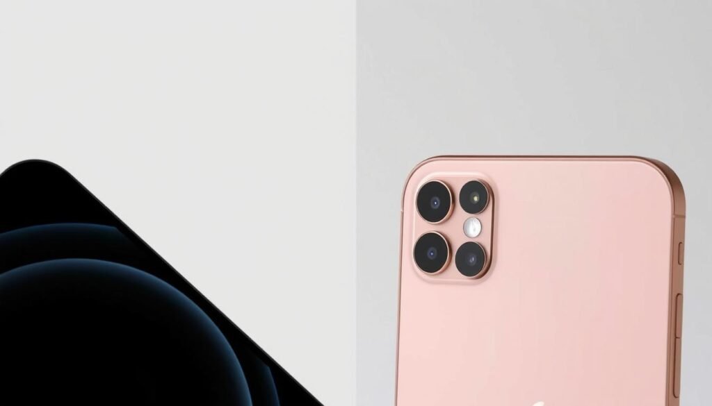 A side-by-side comparison of an Android smartphone and the upcoming iPhone 15, both with their notches seamlessly blended into a dark, dynamic wallpaper. The Android device's notch is artfully obscured, while the iPhone's signature notch is elegantly concealed, creating an uninterrupted, full-screen display. The scene is captured in a clean, minimalist style, with soft lighting and a muted color palette, emphasizing the visual harmony and the devices' streamlined, modern aesthetics.